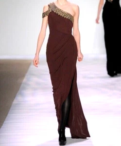 Monique Lhuillier Collection 2010 Runway Embellished Long Maxi Gown Dress US 4 - Picture 1 of 11