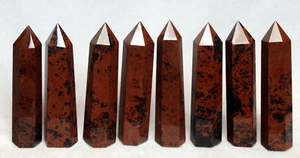 374g 8 piezas VARITA DE CRISTAL PULIDO OBSIDIANA ROJA NATURAL PUNTO CURACIÓN 1 - Imagen 1 de 5