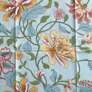 Vtg Fabric Remnant Cohama Camille Soft green / Blue Floral - Picture 1 of 3