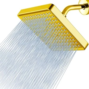 Voolan Hochdruck Regen 6" quadratischer Duschkopf, gold glänzend + GPM-Beschränkungen - Bild 1 von 8