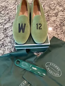 Herren Stubbs Wootton Größe 11 neu im Karton grün Samt Halbschuhe Schuhe - Bild 1 von 10