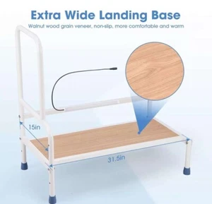 TE DEUM Bed Rails for Elderly with Adjustable Height Bed Step Stool - Picture 1 of 6