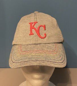 Under Armour Youth Kansas City Royals Baseball Hat Gray, Pink Rainbow Stripes