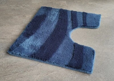 Riga Mare Blau WC-Vorleger mit Ausschnitt 55x50cm. Florhöhe mit Hoch Tief Effekt - Bild 1 von 4