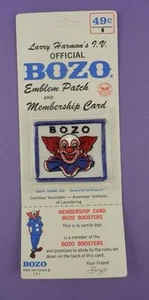 2 x 1960s Unused Larry Harman's Official BOZO Emblem Patch & Membership Cards - Picture 1 of 1