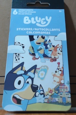 SANDY LION BLUEY stickers sheet. 6 unique sheets. book is about 6 1/2 x 3