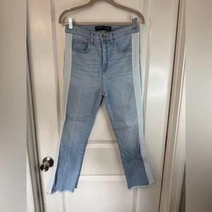 Veronica Beard Women’s 11” Carly Kick Flare Jeans with Tuxedo Stripes in Aire - Picture 1 of 8