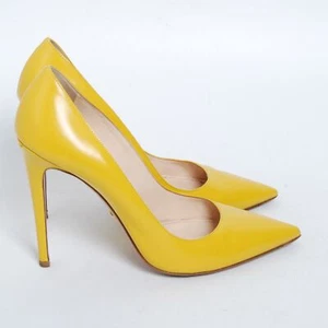 PRADA Women Yellow Pumps Patent Leather Pointed Toe Party High Heel Shoes EUR 40 - Picture 1 of 9