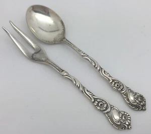 Nils-Johan Sweden SILVERPLATE Demitasse Spoon & Lemon FORK for Tea (RF952) - Picture 1 of 7