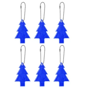 Reflective Keychain Tags, 6 Pcs PVC Reflector Key Ring, Dark Blue - Picture 1 of 7