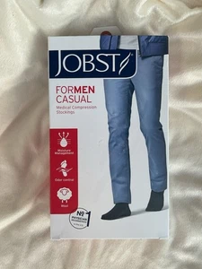 JOBST Mens Casual Knee High Compression Sock 20-30mmHg Black Size Large - Picture 1 of 10