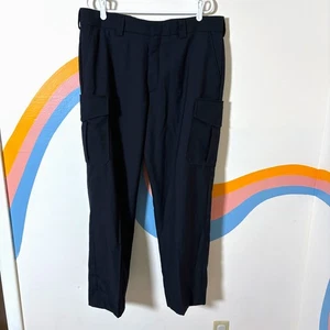 Pantalones de trabajo Blauer para hombre 38x30 azul marino 8565 mezcla de lana cargo pierna recta nuevos con etiquetas - Imagen 1 de 8
