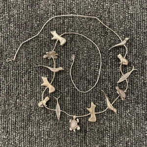 Vintage Native American Sterling Silver Animal Fetish Necklace 26" - Picture 1 of 5
