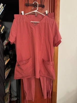 Women's Barco top and bottom uniform scrub set, burnt orange, Large, EUC - Image 1 of 4