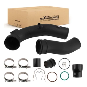 Black Intercooler Pipe Kit For BMW X5 E70 3.0d 3.0sd 2006-2010 Aluminum Turbo - Foto 1 di 12