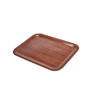 Tray Brown Wooden Veneer Darkwood Mahogany Serving Bar Tray 43 x 33cm - Picture 1 of 1