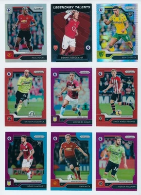 Lote de 9 tarjetas de fútbol de la Premier League Panini Prizm 2025: numeradas/SP/novato/plateadas Foto 1 de 3