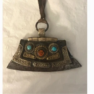 Antique / Vintage Tibetan Flint Pouch Belt Pendants Flint purses - Picture 1 of 15