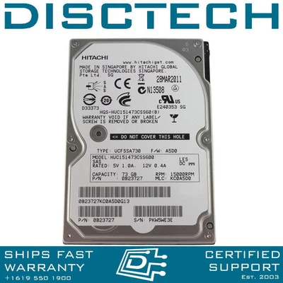 Hitachi 0B23727 HUC151473CSS600 SAS Hard Drives - Image 1 of 3