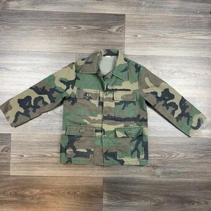 Long Sleeve Button Up Woodland Camo Jacket Size 12 Kids - Picture 1 of 6