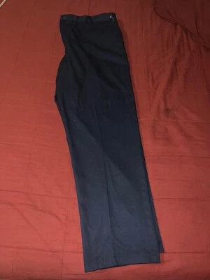 Cintas Men's 38x32 Comfort Flex Navy Blue Work Pants Trousers Flat Front - Image 1 of 3