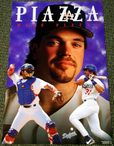 Mike Piazza SUPERSTAR (1998) Los Angeles Dodgers Vintage 23x35 Costacos Poster Cover