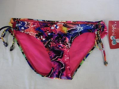 The Bikini Lab Size S Small Multi Color Side Tie New Womens Swim Bikini Bottoms - Image 1 of 3