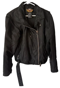HARLEY DAVIDSON BLACK JACKET SIZE M MEDIUM 100% NYLON AN AMERICAN LEGEND - Picture 1 of 7