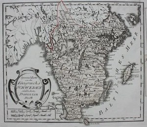 SUECIA DEL SUR, 'Reino de Suecia provincias del sur', de Reilly, c.1790 - Imagen 1 de 6