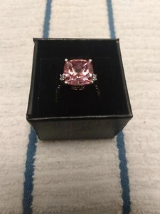 Size 7 Sterling Ring Made With 12x12 Mm Zirconia From Swarovski (177) - Picture 1 of 7