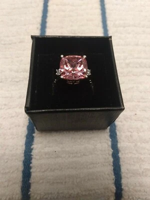 Anillo de ley talla 7 hecho con circonitas de 12x12 mm de Swarovski (177) Foto 1 de 4