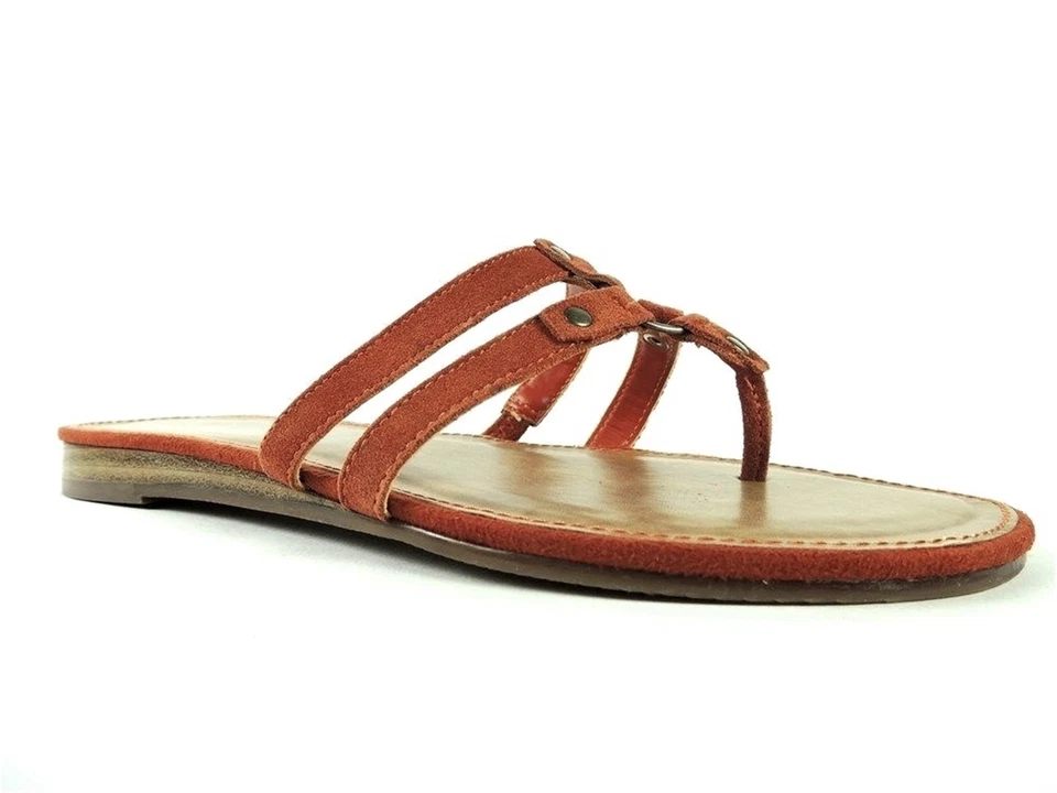 Sandalias planas Jenn de gamuza naranja para mujer Nine West talla 8,5 M Foto 1 de 4
