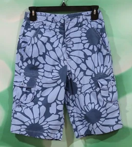 Lands' End Boys Size 14 Adjustable Waist Blue Flower Six Pocket Shorts - Picture 1 of 4