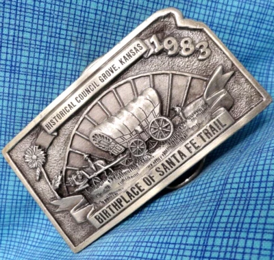 Council Grove Kansas Fivela de Cinto Local de Nascimento Santa Fe Trail # LE Antigo SSBCo.XTT688 - Imagem 1 de 4