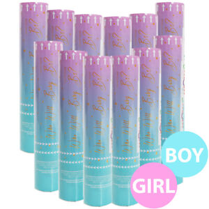 20CM GENDER REVEAL PARTY CANNONS CONFETTI SHOOTER POPPERS BABY SHOWER EVENT