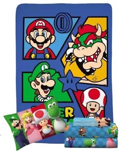 Super Mario Kids Twin/Full Blanket & Sheet Set-W51053583444, W51095064824 - Picture 1 of 18