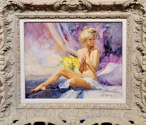 Howard Rogers - Blonde Playmate nude - Oil painting - Picture 1 of 9