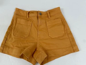 Everlane Orange Cotton Blend The Patch Pocket High Rise Women Shorts size 0 - Picture 1 of 10