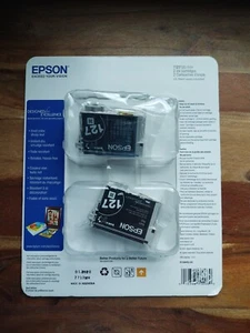 NEW Genuine Epson 127XL Black Ink Cartridges (2) - T127120-SVH - Picture 1 of 2