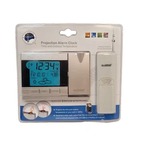 La Crosse Technology Projection Alarm Clock Indoor/ Outdoor Temp WT-5442 Silver - Picture 1 of 11