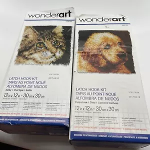 Lote de 2 Kits de Gancho de Pestillo Wonderart Tabby And Puppy Love, 12" X 12" - Imagen 1 de 6