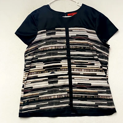 Narciso Rodriguez for Design Nation Women's Blouse Size XL Black Multicolor - Image 1 of 4