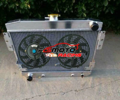 Radiador de aluminio de 3 filas + ventiladores para Ford Mustang II V8 5,0 L302 1974-1978 75 76 77 AT Foto 1 de 4