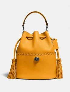 ❤️ Borsa secchiello Coach Lora con dettaglio punto frusta polline/peltro - Foto 1 di 6