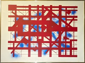 ✨ 1972 Richard Spinner AP Artist Proof 2/5 LOOP Abstract Graphic Tape 29.25x22.5 - Picture 1 of 10