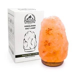 Himalayan Salt Lamp with Dimmer Switch - All Natural and Handcrafted with Wooden - Picture 1 of 7