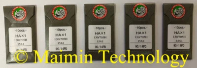 50 ORGAN TITANIUM HOME EMBROIDERY MACHINE NEEDLES 90/14 SHARP 15X1 PD - Image 1 of 2