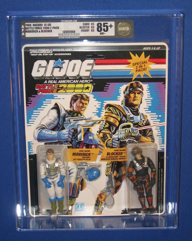 Vintage Hasbro Gi Joe 1987 Battle Force 2000 Maverick and Blocker MOC AFA U90