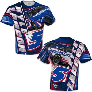Kyle Larson #5 Hendrickcars.com Sublimated Dry Fit YOUTH Shirt - Picture 1 of 3