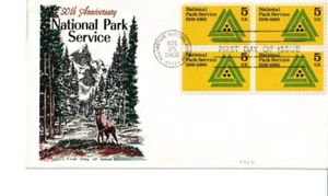1966 4 US Scott 1314 Cover Craft Cachet raised print FDC Yellowstone Park cancel - Picture 1 of 2